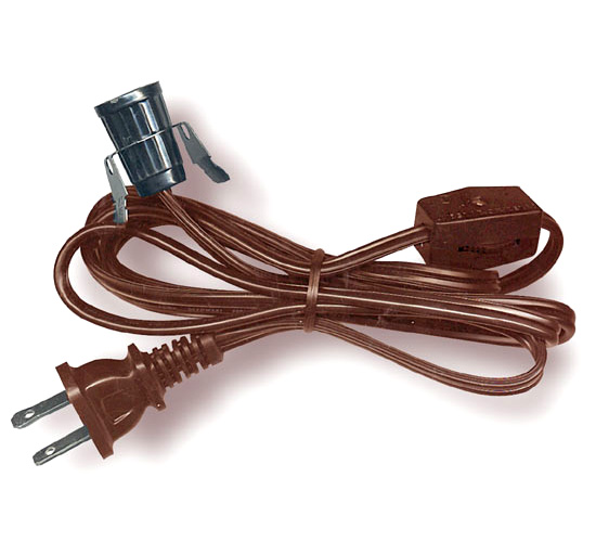 Lamp Cord Sets with Candelabra Base SOCKET, SWITCH and MOLDED PLUG