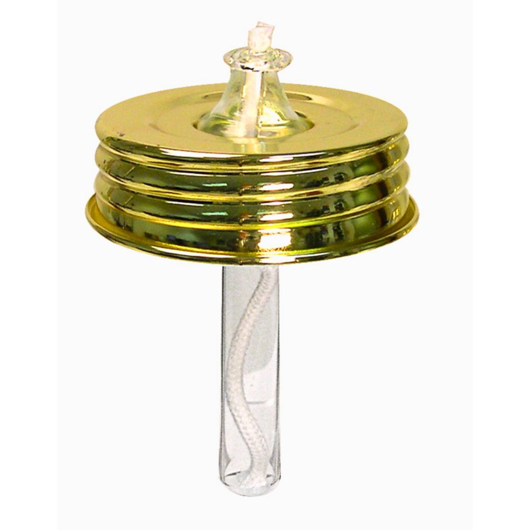 Glass Lamp Oil Insert and Wick Holders with Canning Jar Lids National Artcraft