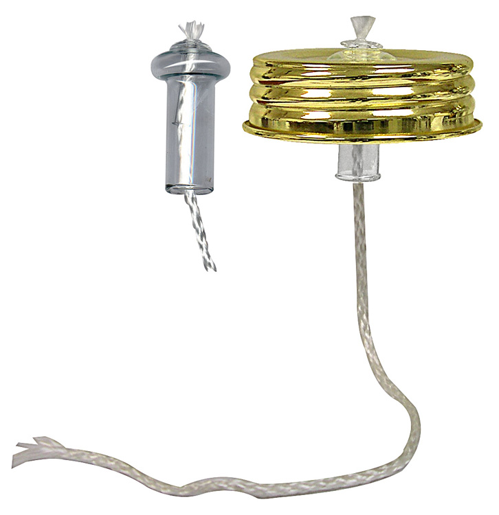 Glass Lamp Oil Insert and Wick Holders with Canning Jar Lids National