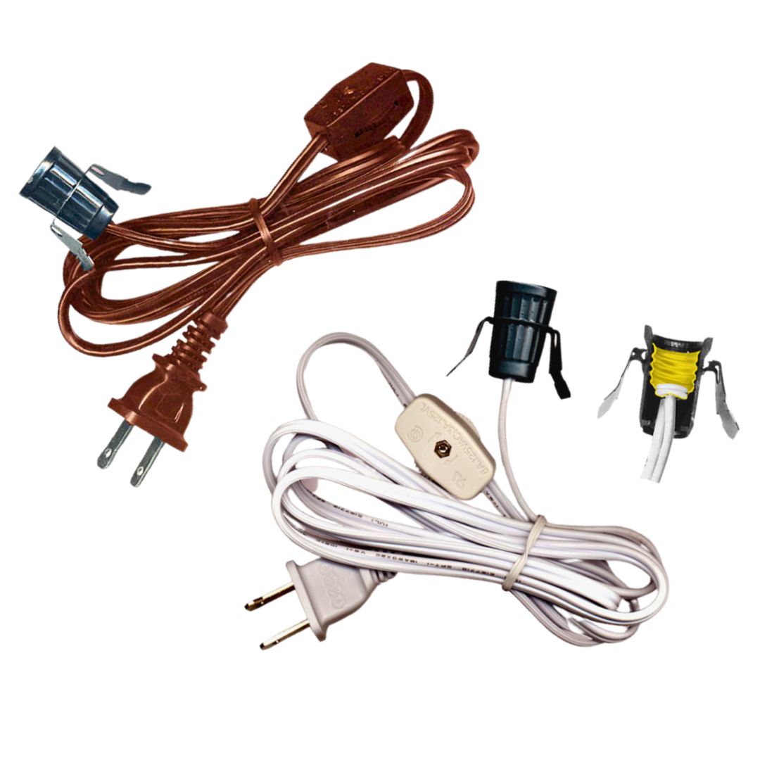 Lamp Cord Sets with Candelabra Base SOCKET, SWITCH and MOLDED PLUG