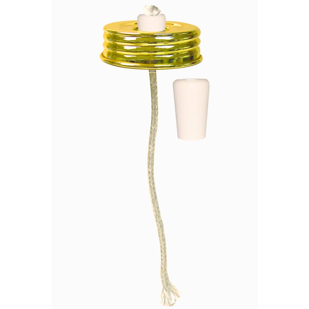 Glass Lamp Oil Insert and Wick Holders with Canning Jar Lids National Artcraft