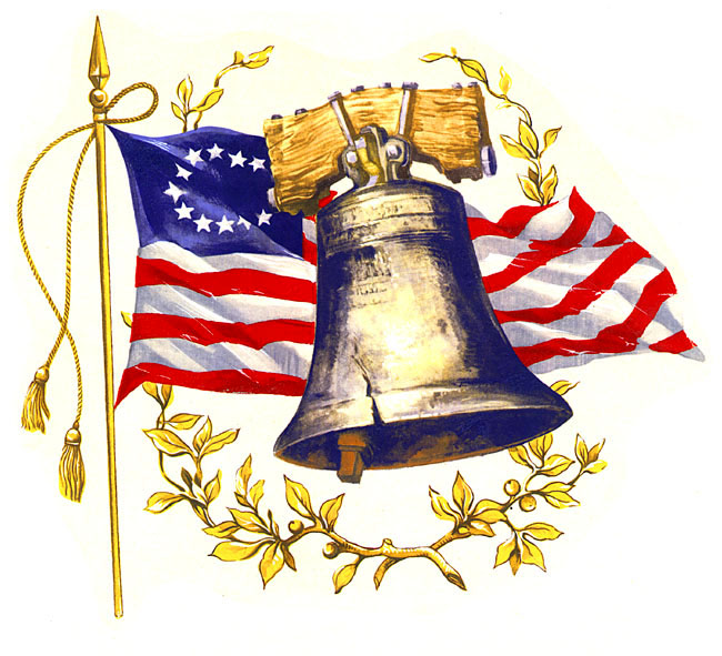 945-680-11- "Liberty Bell & Flag" Decal* - National Artcraft