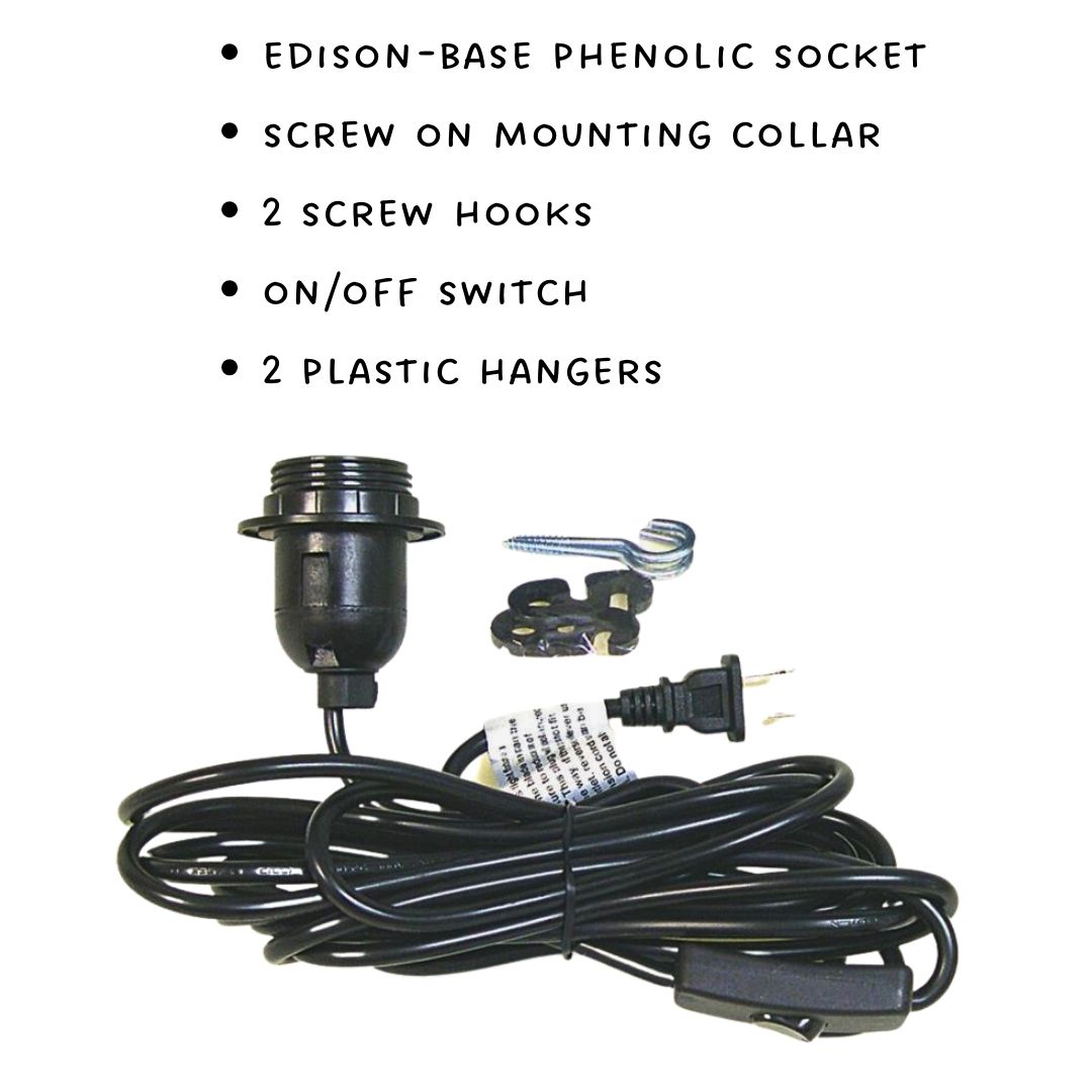 Lamp Cord Sets with EdisonBase Socket. Ideal for Paper Lanterns, etc. National Artcraft