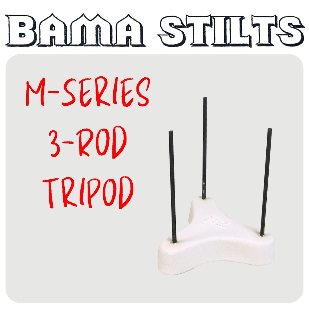 Tripod 3Rod Ceramic Kiln Stilts BAMA M Series National Artcraft