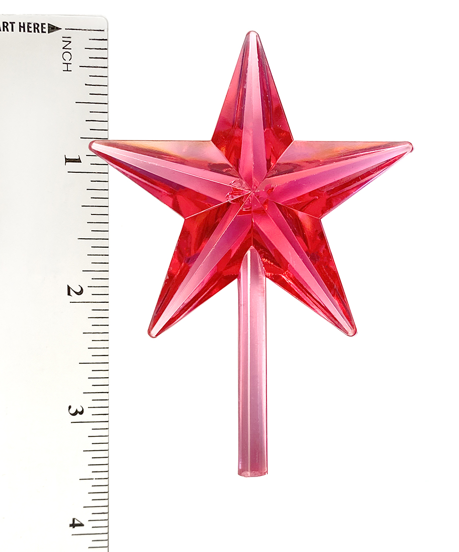 Large Red Star Ceramic Christmas Tree Topper Replacement 4" 