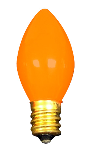 a light bulb tapered opaque orange 042 up