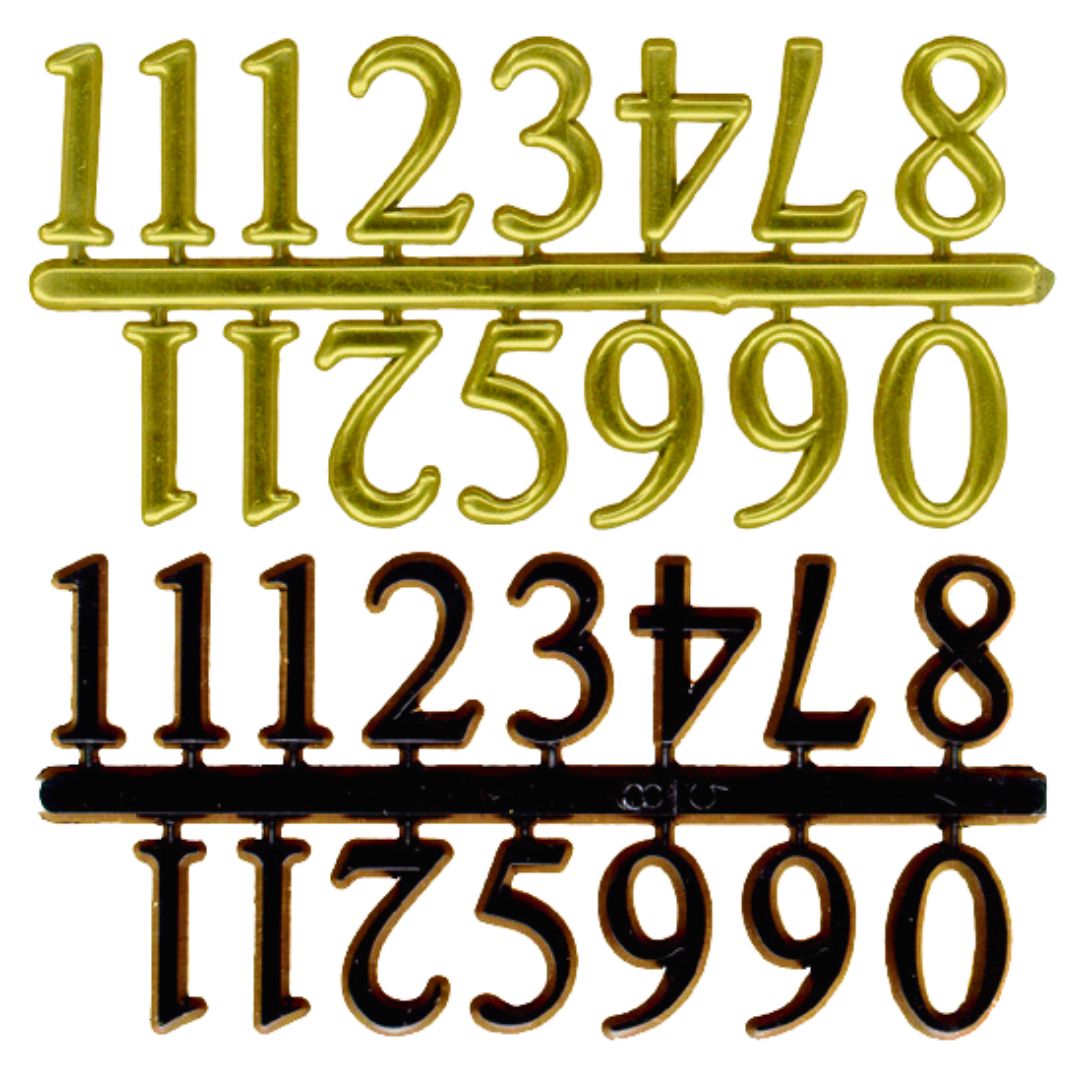 1" Black Plastic Stick On Clock Numbers C-232 Roman Clock Numerals 3,6,9,12 