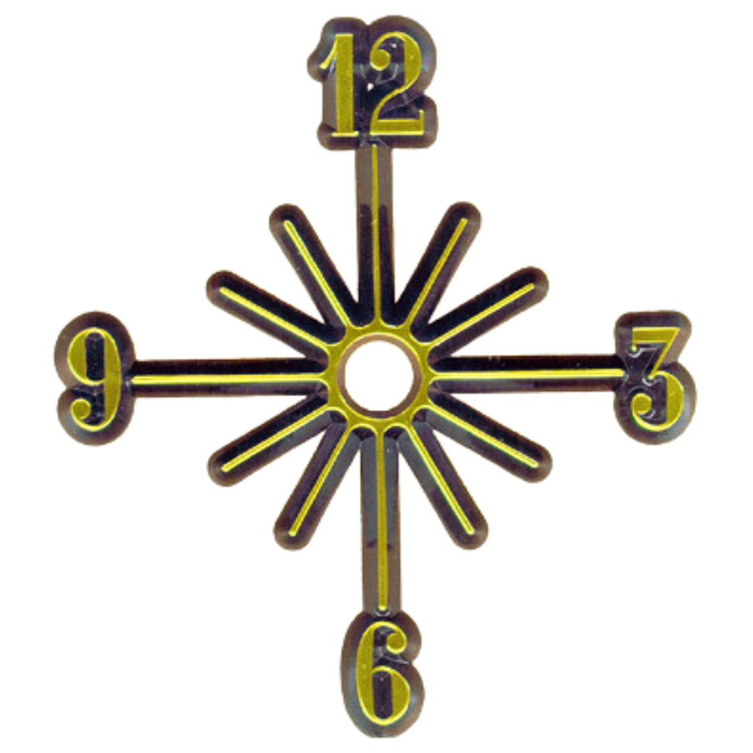 Clock Starburst:2 sets 6 3/4" Clock numbers,self stick PARTIAL 3-6-9-12 USA made 