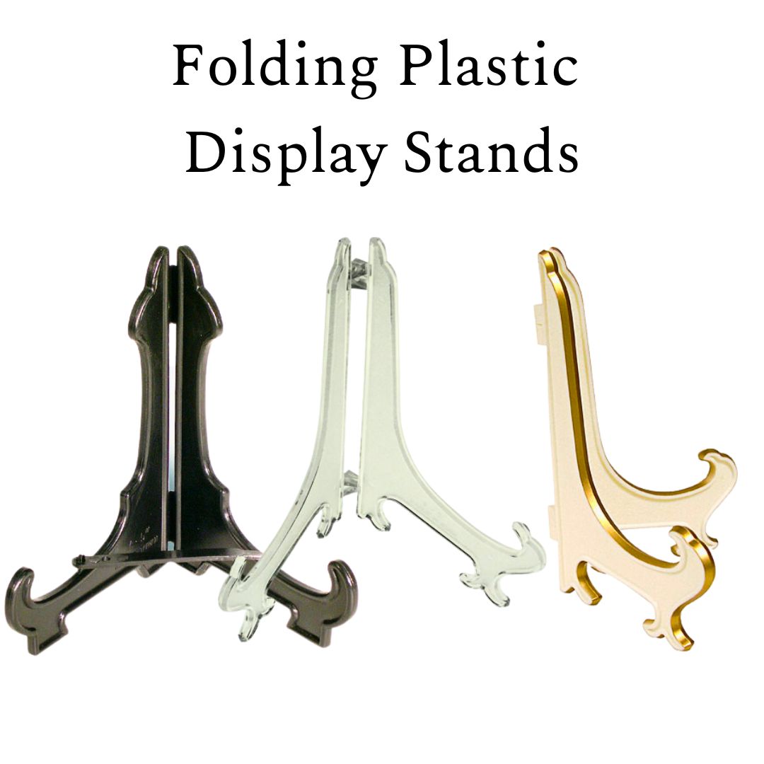 Lot of 1 Display Stand Easel Plate Holder Picture Photo Art Plastic Foldable 