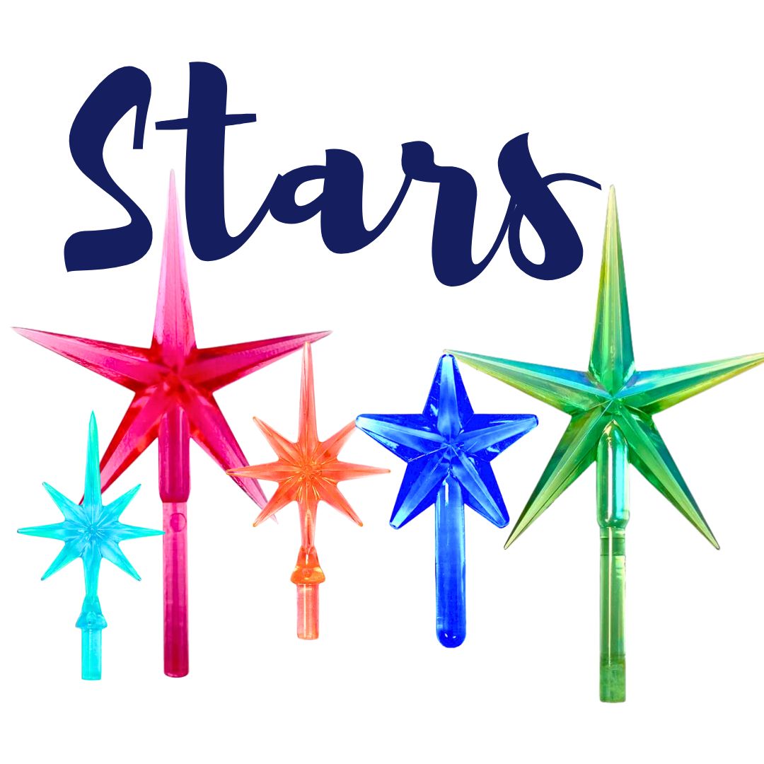 PLASTIC STARS FOR CERAMIC TREES ASSORTED COLORS PICK THE ONE YOU WANT 