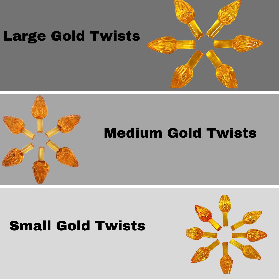 Ceramic Christmas Tree Lights, TWIST - National Artcraft E) MEDIUM TWIST Plastic Lights - Ceramic Christmas Tree Lights, TWIST - National Artcraft