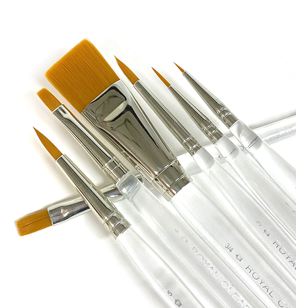 Taklon Brush Set with Acrylic Handles, Royal National Artcraft