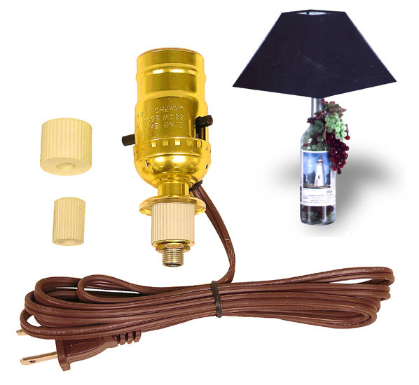 National Artcraft Easy Lamp Making Kit With Shade Harp, Straight Pipe, Cord  And Socket Has The Parts For Creating A New Lamp Or Repairing An Old One.  (Pkg/4) 