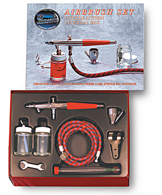 PAASCHE COMPANY F CARD AIRBRUSH SET KIT SINGLE ACTION NEW AIR BRUSH HOSE  BOTTLE