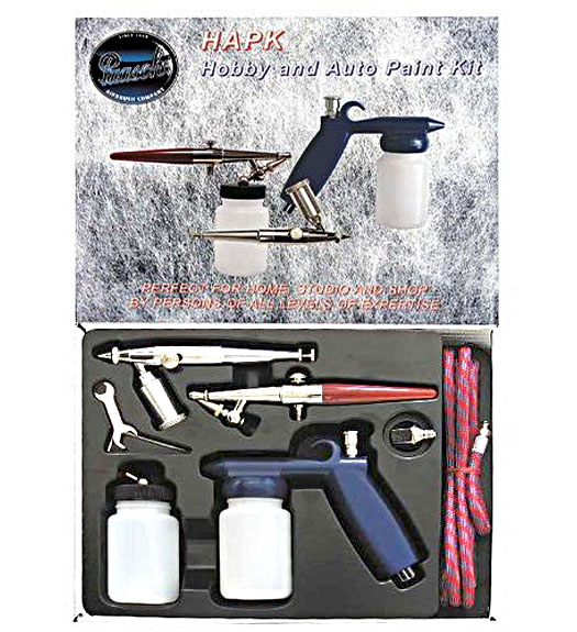 PAASCHE COMPANY F CARD AIRBRUSH SET KIT SINGLE ACTION NEW AIR BRUSH HOSE  BOTTLE