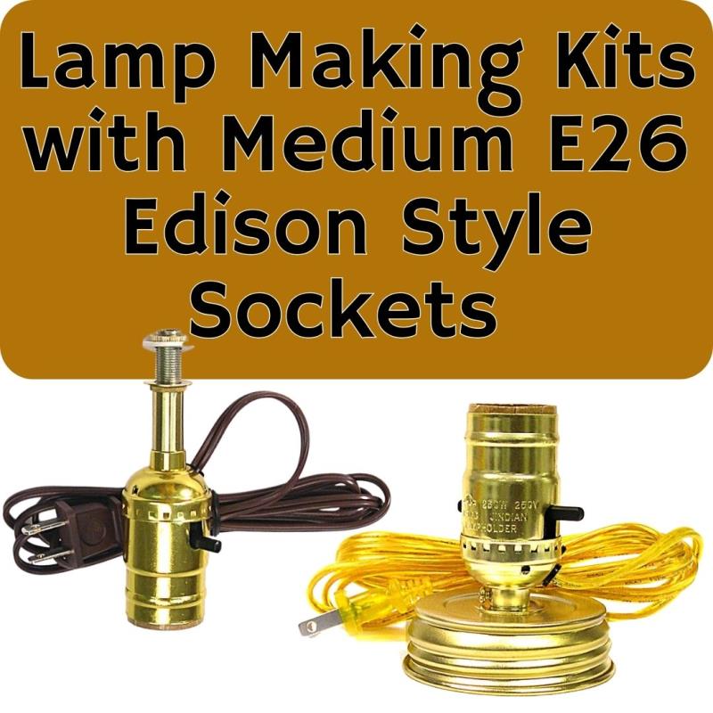 Lamp Making Kits with Medium Edison E26 Sockets - National Artcraft